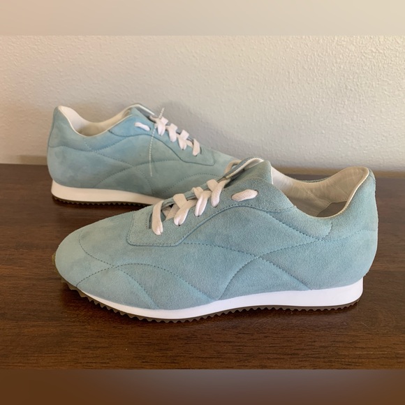 Sam Edelman Reve Women’s Trace Sea Blue Suede Running Sneaker 6 - leather - Picture 4 of 9